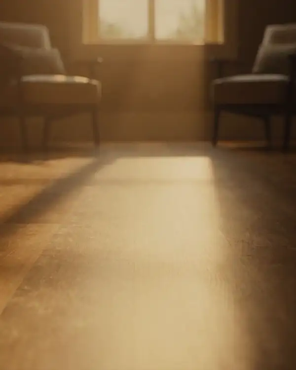 An empty room in afternoon light